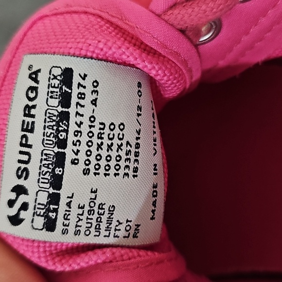 Superga Women's 2750 Cotu Classic Sneakers Pink Fuchsia Tennis Shoes Size 9.5 - Picture 7 of 7